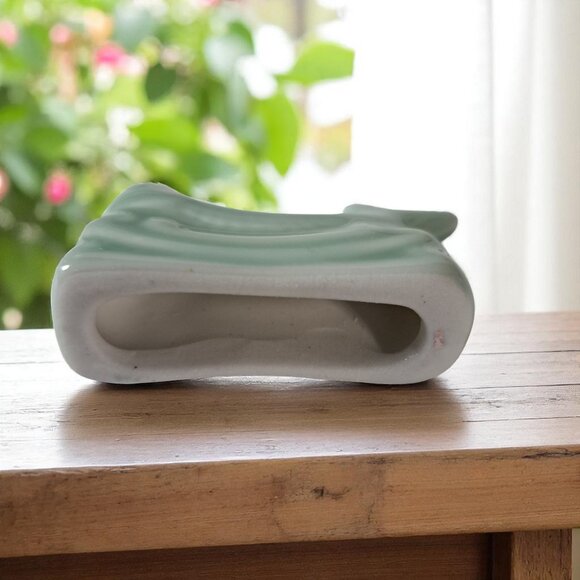 Knife Chopstick Rests Ceramic Lot Of 8 Celadon Green Koi Fish Waves Chop Stick - Picture 7 of 9